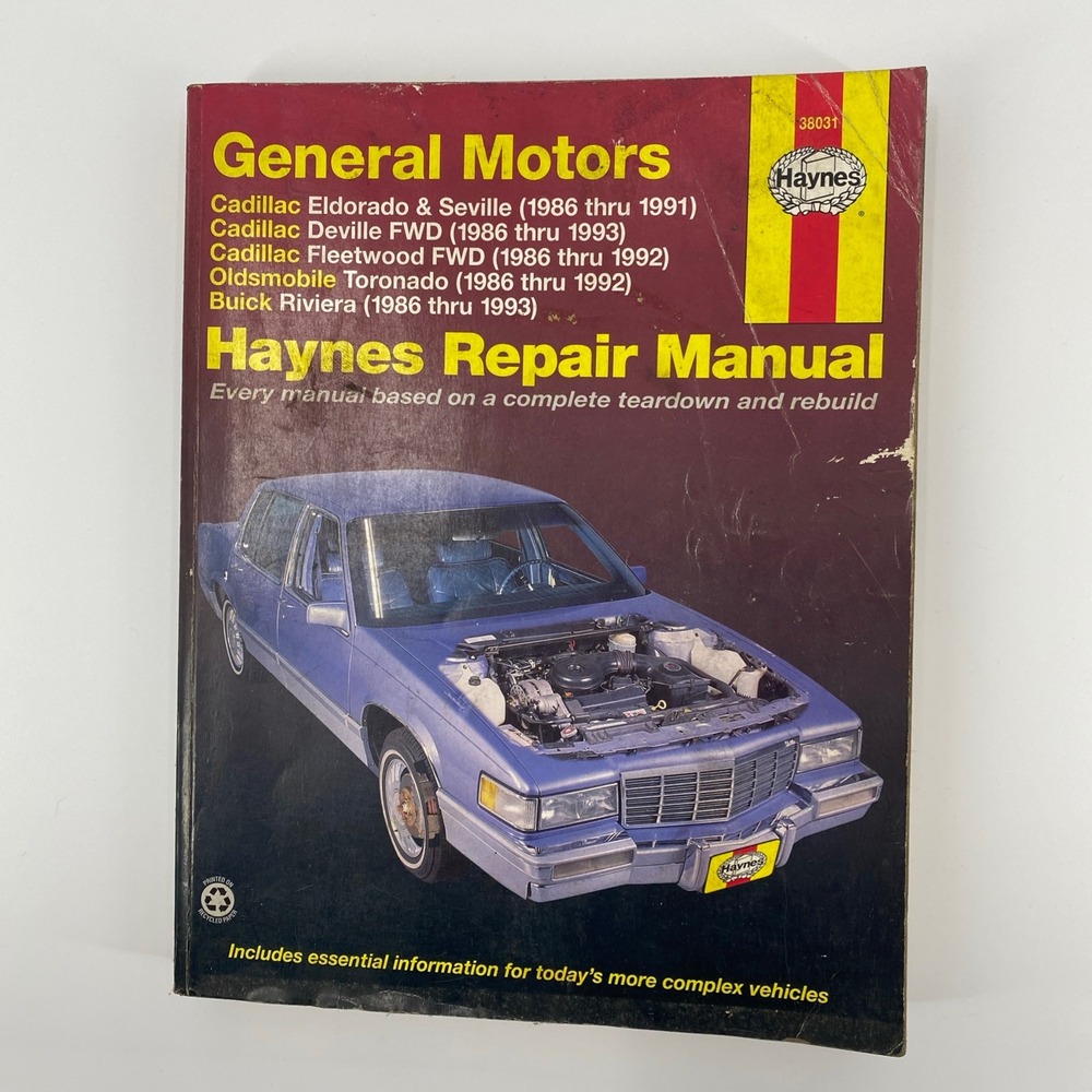 Haynes GM Cadillac Oldsmobile Buick 1986-1993 Repair Manual 38031 Service